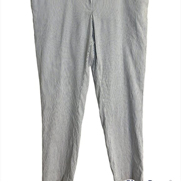 Tommy Hilfiger Pant Women 12 Blue Striped Preppy Straight Leg Office Neutral 80s - Picture 10 of 10